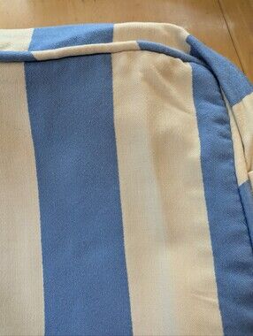 Coastal Blue and Cream Striped Cushion Covers Set Of 4.